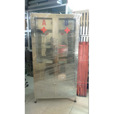 TỦ Y TẾ INOX KÍNH 160x80x40cm